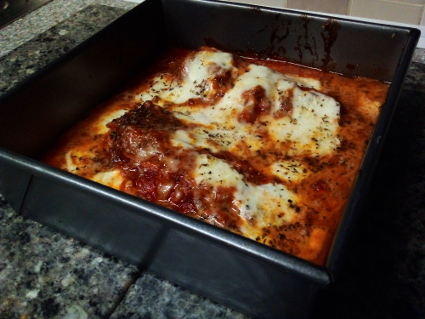 Air Fryer Chicken Parmigiano Bake recipe, low cost home cooked meals