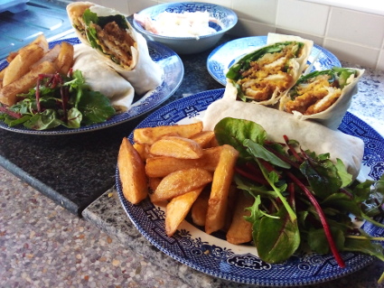 Southern style Battered Chicken Wraps