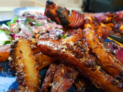 Garlic, Truffle, Parmesan Potato Wedges, recipe, eat well on universal credit